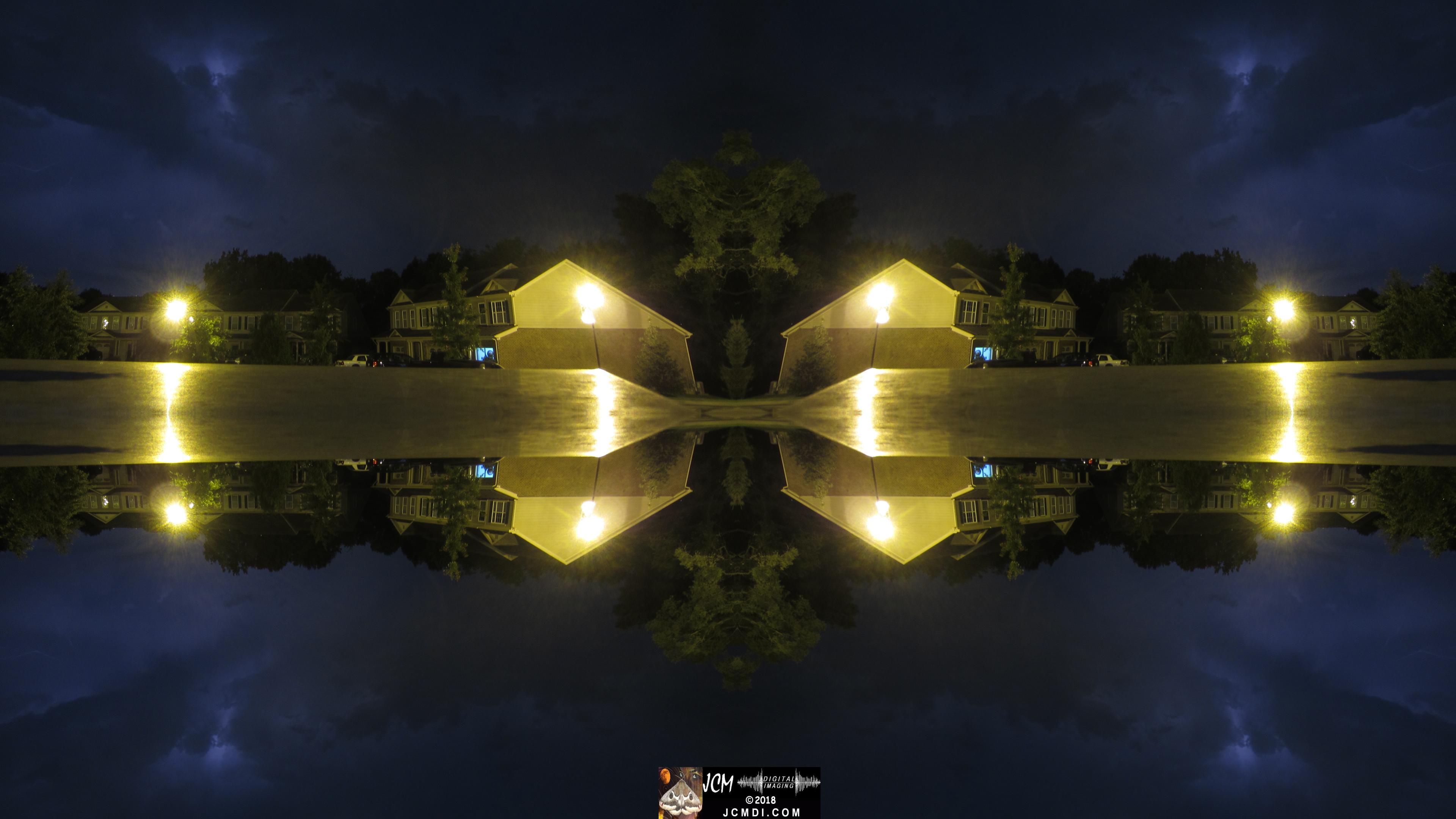 Quadroscopic image made from lightning flash in the sky